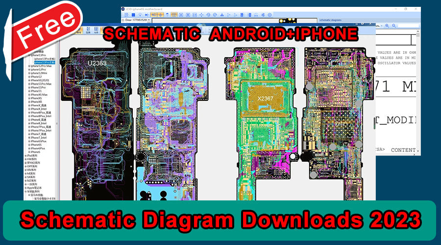 Free schematic diagram downloads for Android and iPhone motherboard repair, 2023