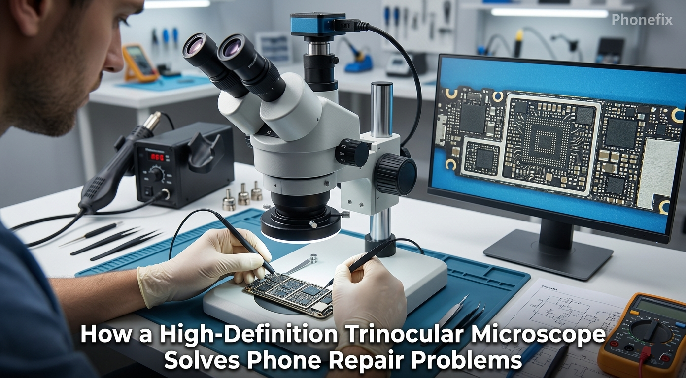 How a High-Definition Trinocular Microscope Solves Phone Repair Problems