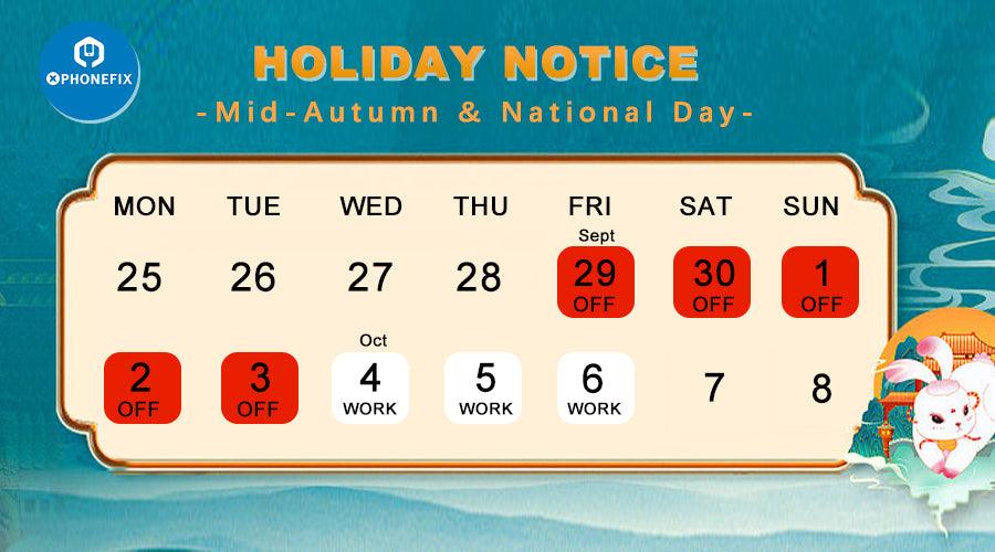 CHINA PHONEFIX 2023 China's National Day Holiday Notice - CHINA PHONEFIX