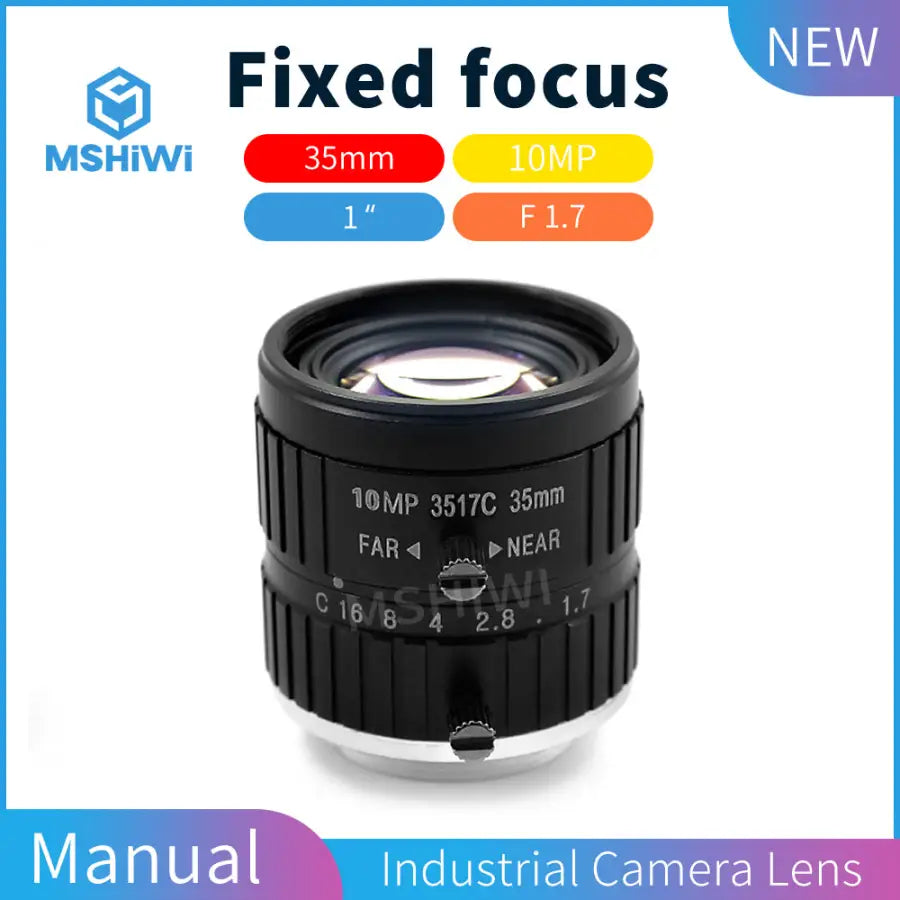 10MP F1.7 Manual Iris 1 35mm Prime Lenses For Industry