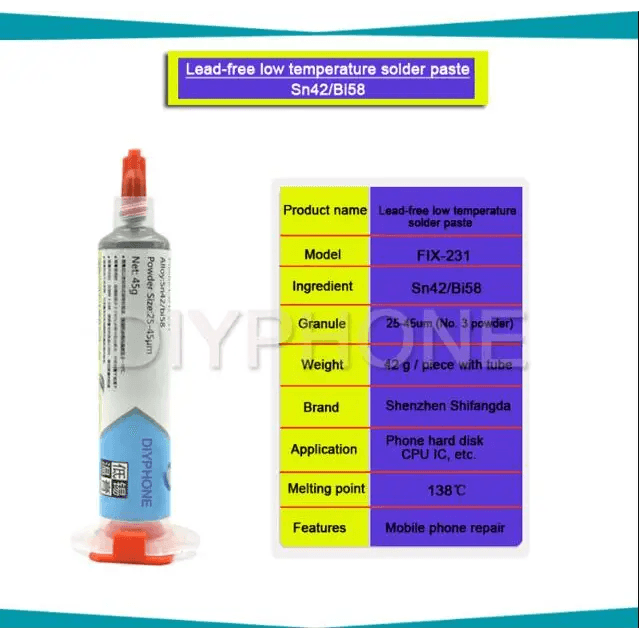138℃ Low Temperature Lead-Free BGA Soldering Paste Flux - CHINA PHONEFIX