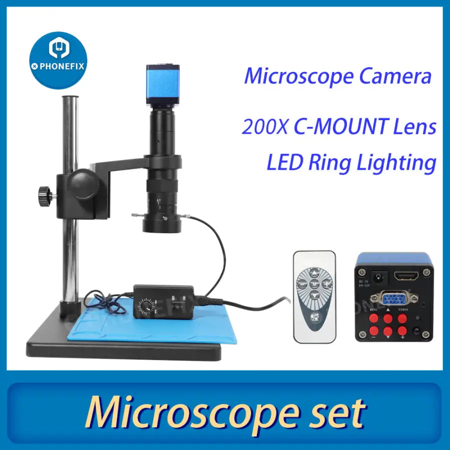 13MP HDMI VGA Digital Video Camera Microscope Set For PCB