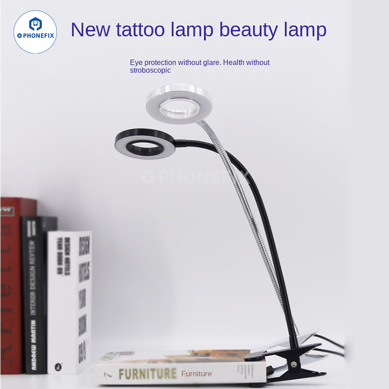 USB Adjustable Tattoo Clip Light Flexible LED Table Reading Lamp