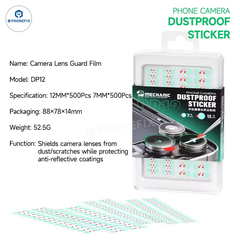 MECHANIC DP12 Mobile Camera Protection Dust-proof Sticker 7/12mm