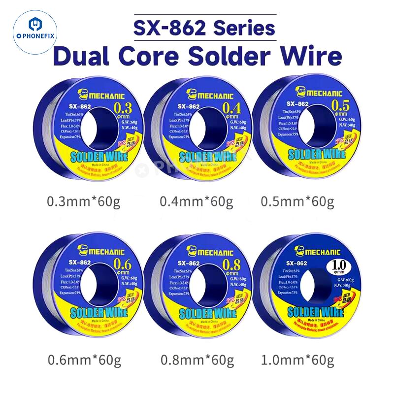 Mechanic SX-862 Dual Core Tin Wire Lead for Electrical Board Soldering