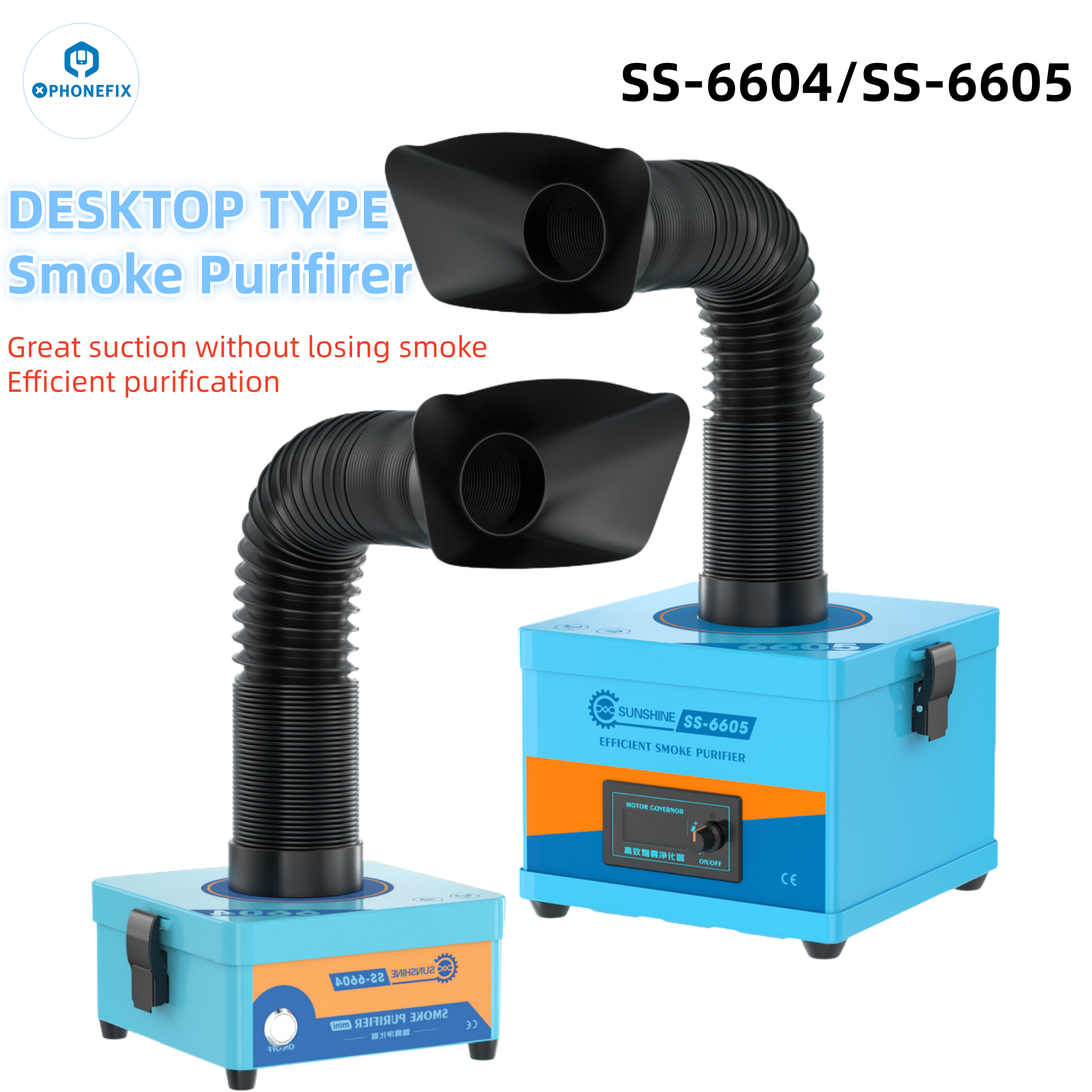 SUNSHINE SS-6604 SS-6605 Soldering Smoke Purifier Fume Extractor