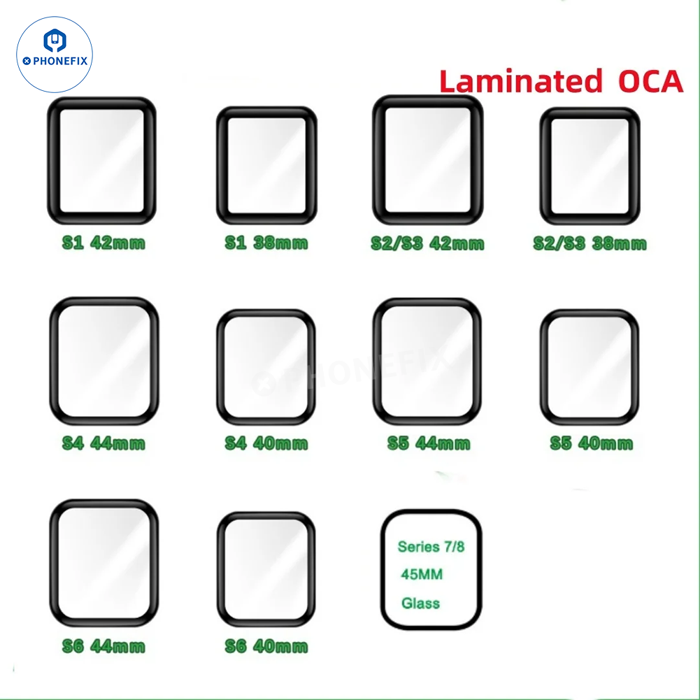 Outer Screen Glass with OCA for Apple Watch S1-11 SE Ultra Series