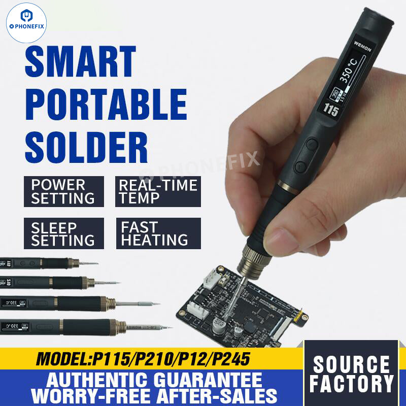 WEMON Portable Soldering Iron supports C115 C210 C245 T12 Tips