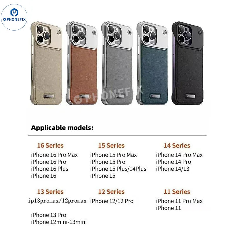 Metal Leather MagSafe Phone Case for iPhone 11–17 Pro Max