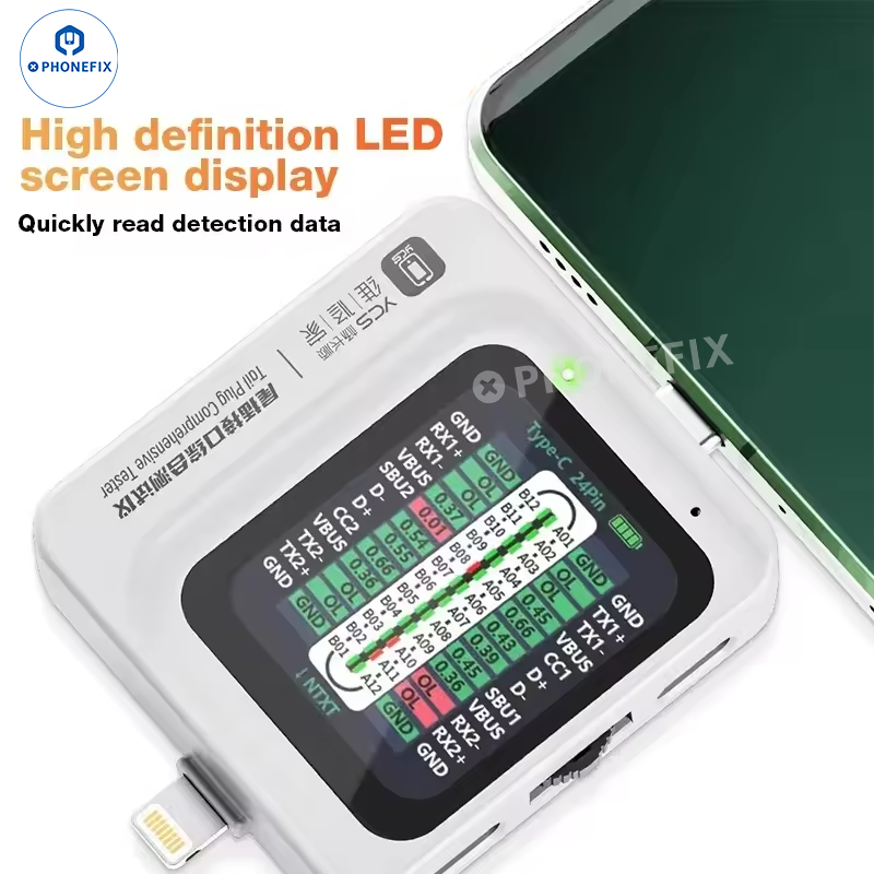 YCS TNS360 Type-C Lighting Tail Plug Tester for Mobile Laptop