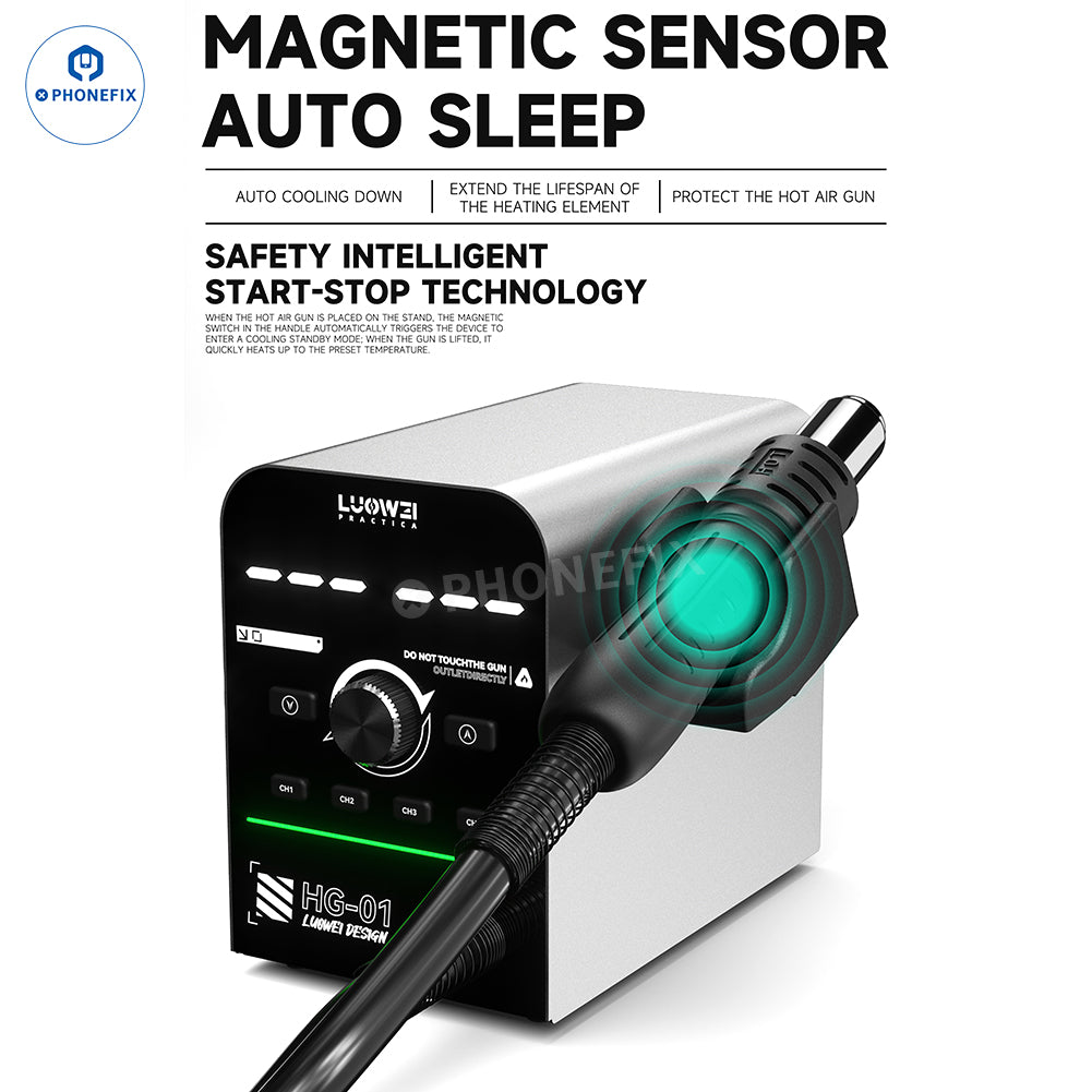 LUOWEI HG-01 800W Hot Air Gun Smart Digital Desoldering Station