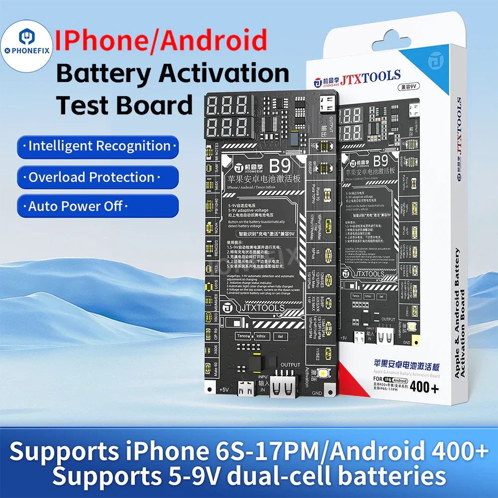 JTX B9 Battery Activation Board for iPhone 6S-17 Pro Max & Android