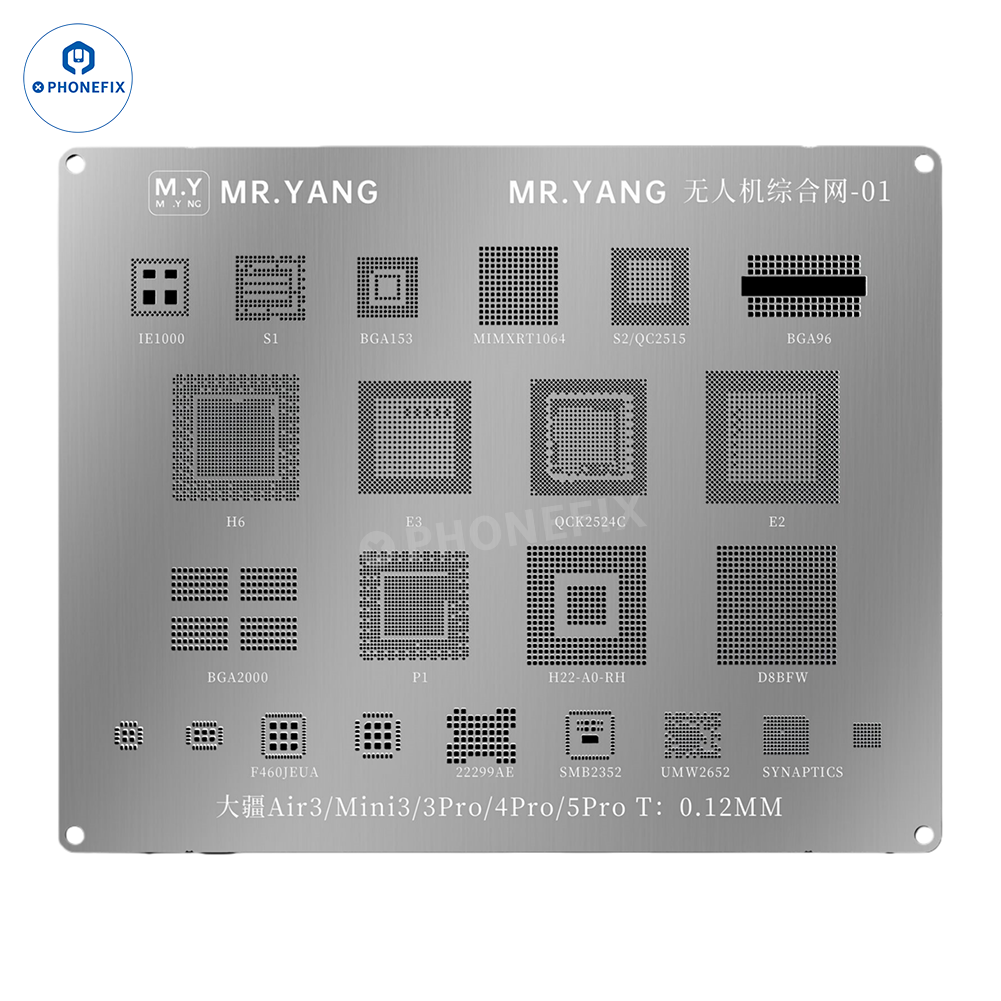 YCS M.Y DJI Drone RC2 T2 CPU IC Reballing Stencil Soldering Platform