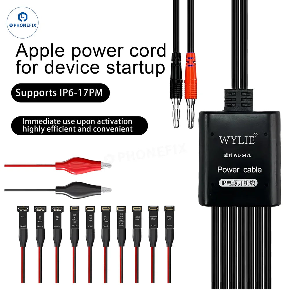 WYLIE WL-647L Power Boot Cable for iPhone 6-17 Pro Max Startup