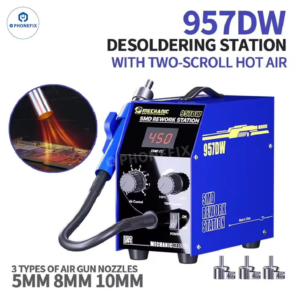 MECHANIC 957DW Hot Air Rework Station for Phone PCB IC Repair - CHINA PHONEFIX SHOP Team