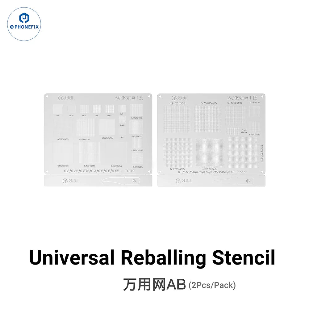 2UUL BG02 AB Universal Reballing Stencil for Phone CPU NAND WIFI IC