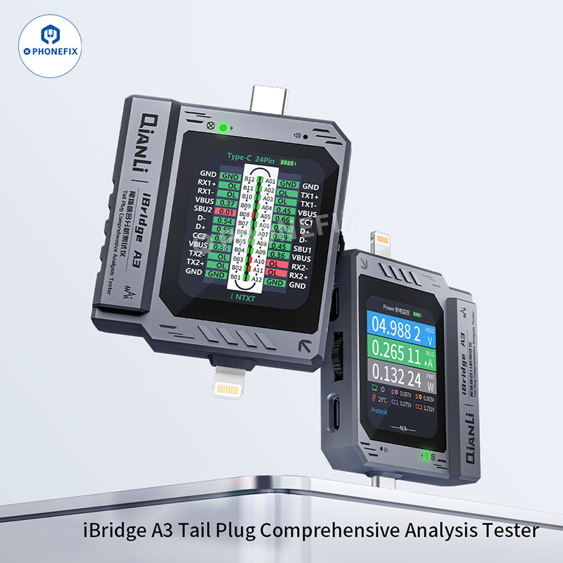 QianLi iBridge A3 V68 Tail Plug Analysis Tester with Lightning Type-C Port