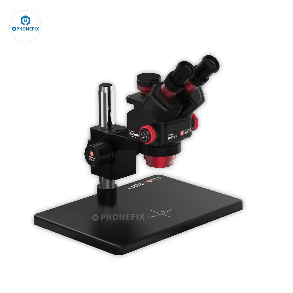 YCS 6558S 6558XS 6.5-58X Zoom HD Trinocular Microscope with 4K Camera
