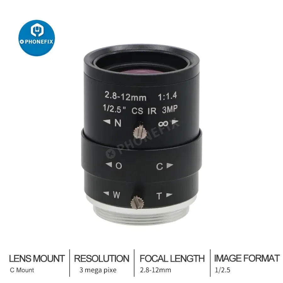 2.8-12mm CCTV Lens 1/2.5 F1.4 3MP Varifocal CS Mount Lens -