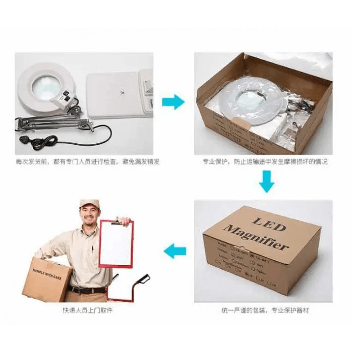 20 Times Desktop Magnifying Glass with LED Light and Bracket - CHINA PHONEFIX