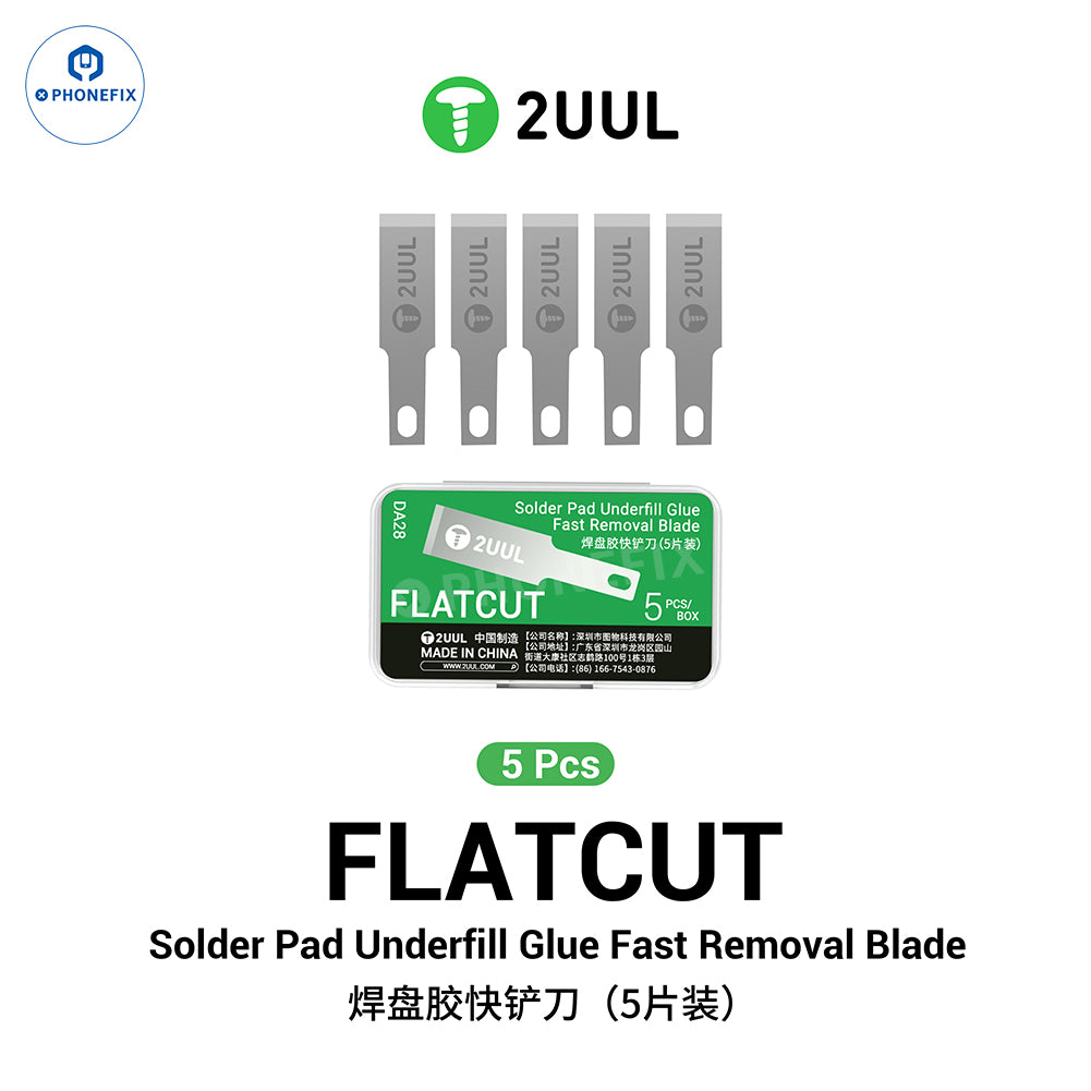 2UUL DA28 FlatCut No.11 Mobile IC Solder Pad Underfill Glue Removal Blade