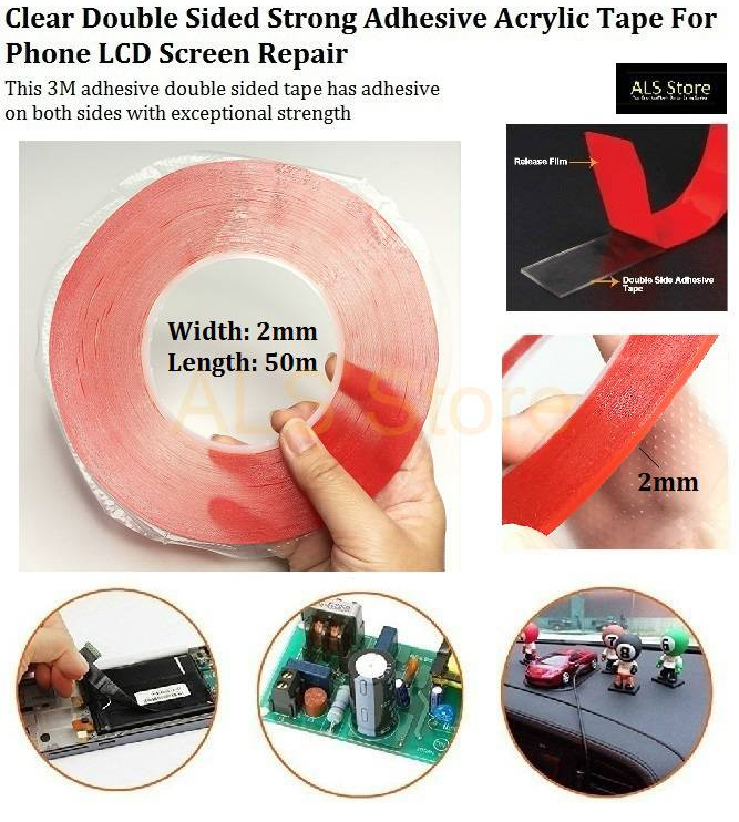 Acrylic PET Red Film Clear Double Sided Tape for Phone Screen Repair