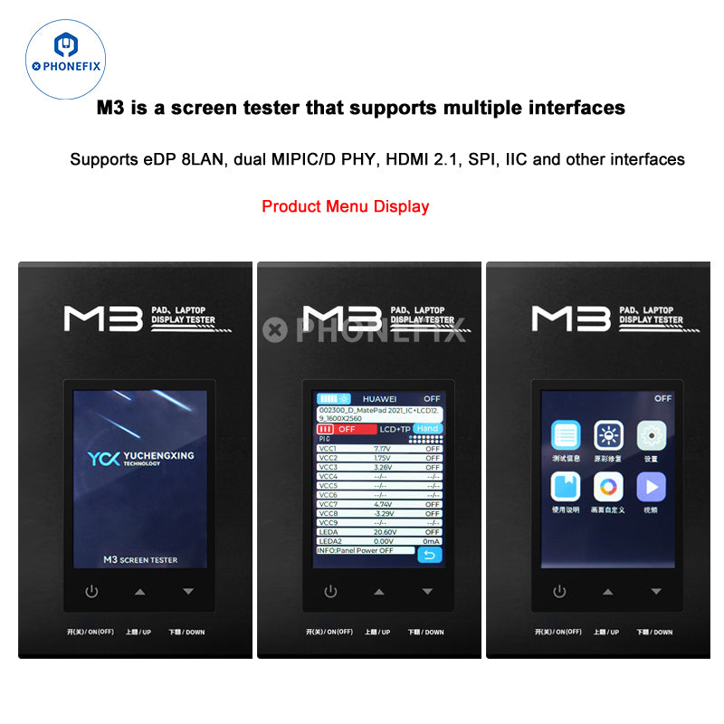 M3 iPad Laptop Display Tester Tests Screen 3D Touch Picture Video Playback