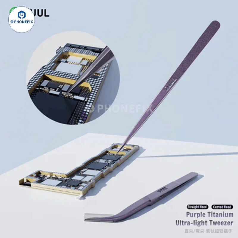2UUL Non-magnetic Purple Titanium Tweezers Phone PCB Repair Tool - CHINA PHONEFIX SHOP Team