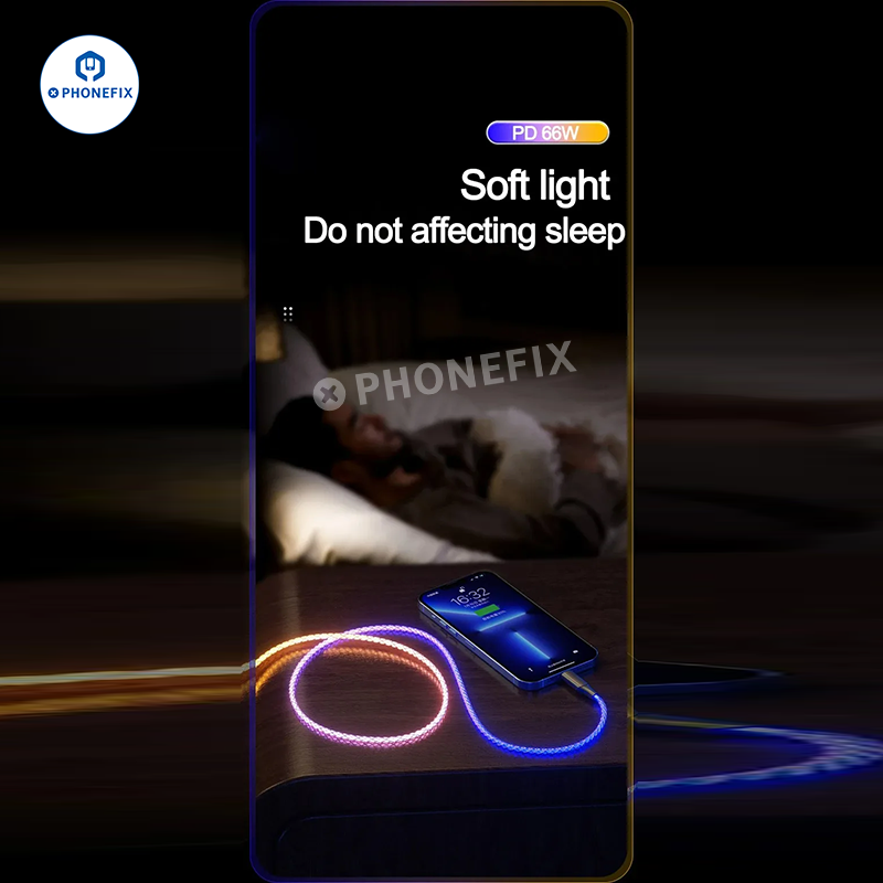 6A Super Fast Charging Cable Gradient Light Phone CarPlay Data Line