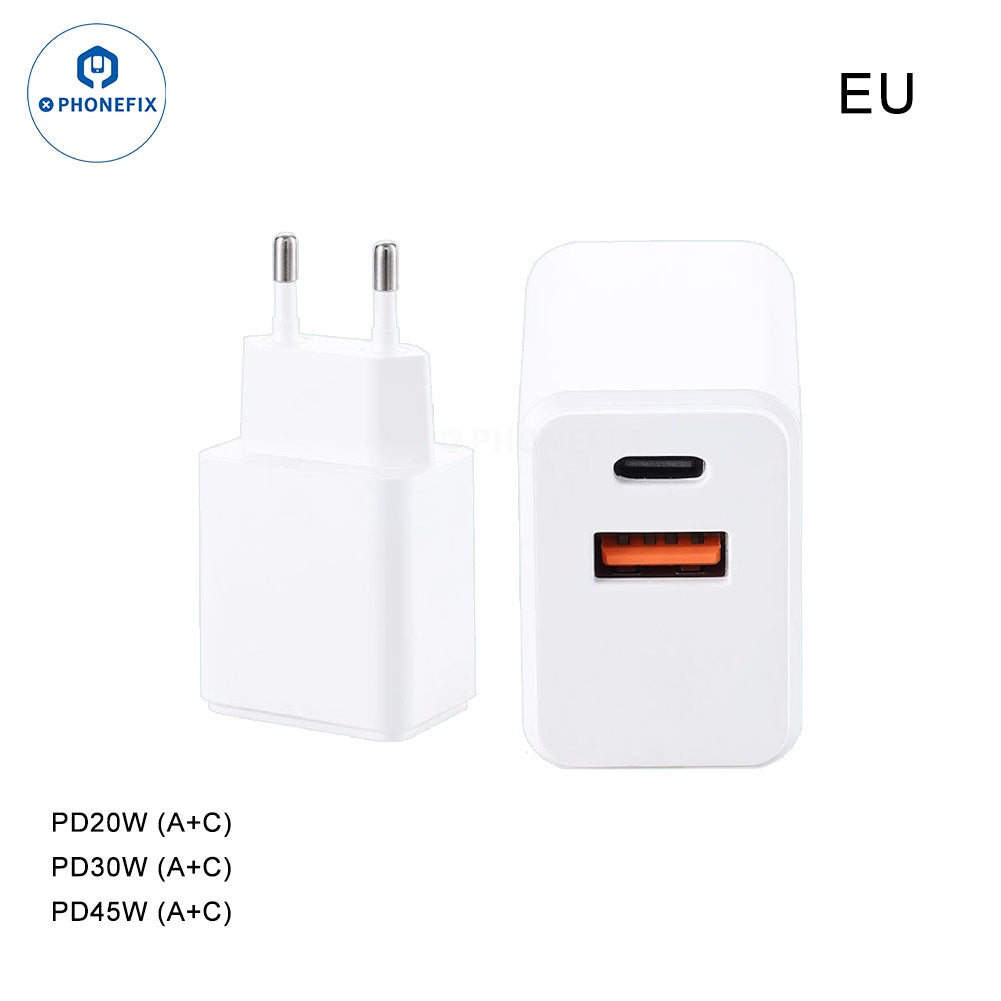 PD 45W Dual-Port Portable Super Fast Charging Adapter