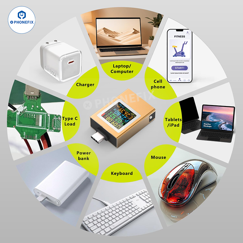 USB-C Power Meter for Phone Laptop Charging Port Testing