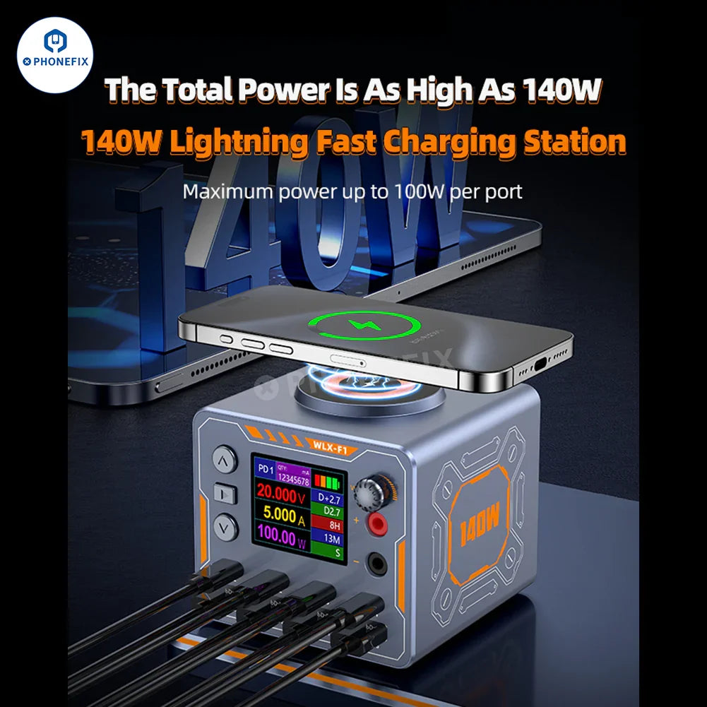 WLX-F1 140W PD QC 8 Ports Fast Charging Station Wireless Charger - CHINA PHONEFIX SHOP Team