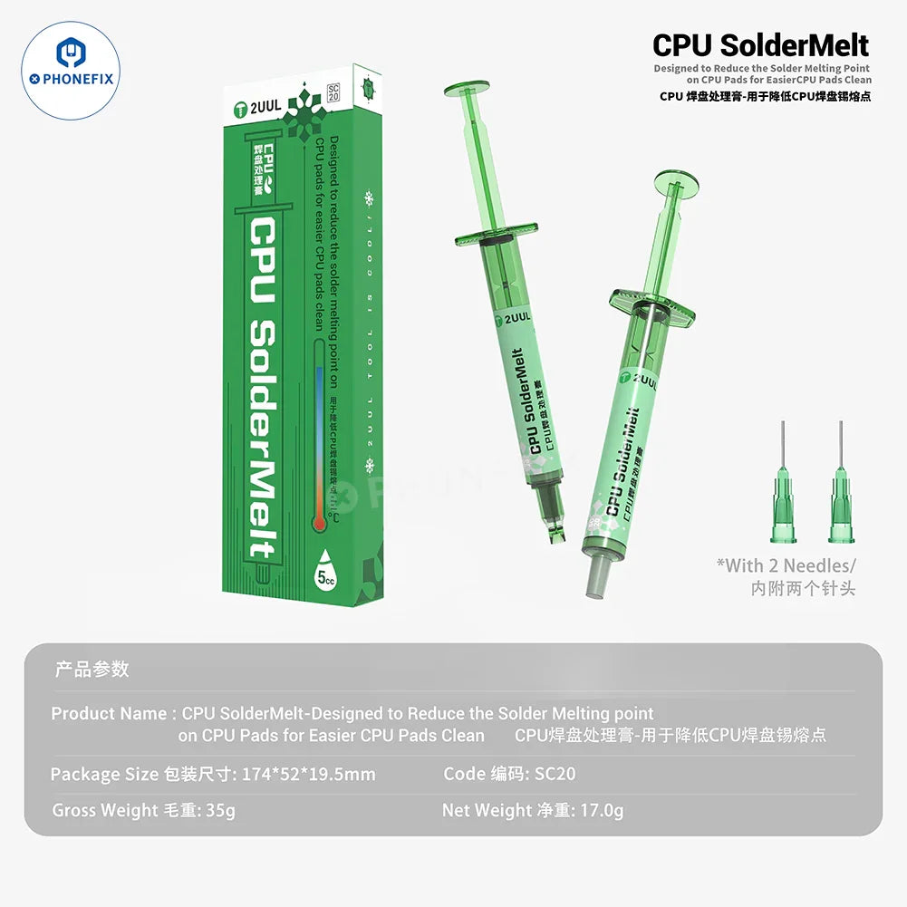 2UUL SC20 CPU SolderMelt Paste Reduces Solder Pads Melting Point