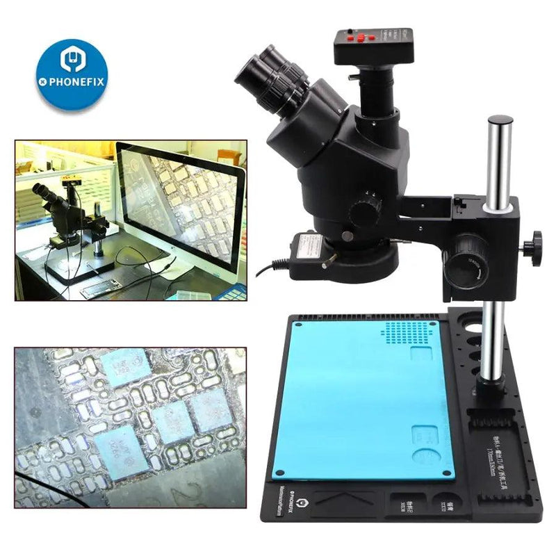 3.5X-90X Black Trinocular Stereo Microscope For Phone