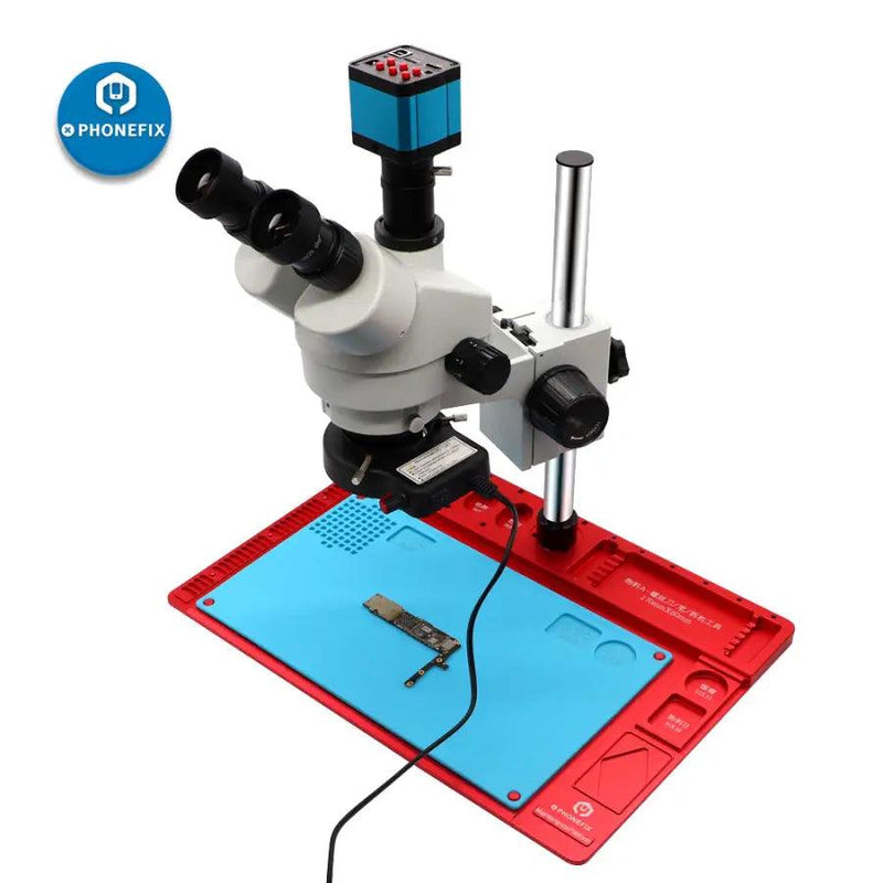3.5X-90X Simul Trinocular Stereo Microscope for Phone PCB