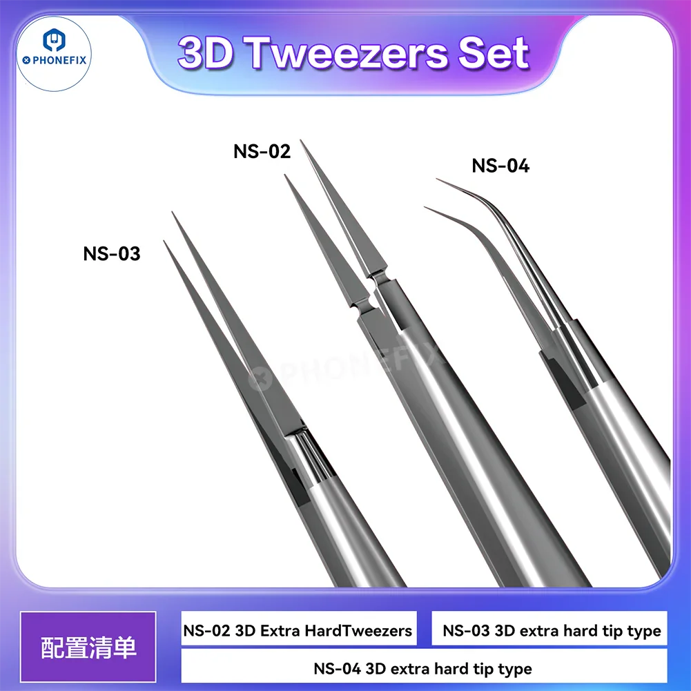 PHONEFIX Super Hard Alloy 3D Tweezers Mobile IC Tiny Parts Gripper - CHINA PHONEFIX SHOP Team