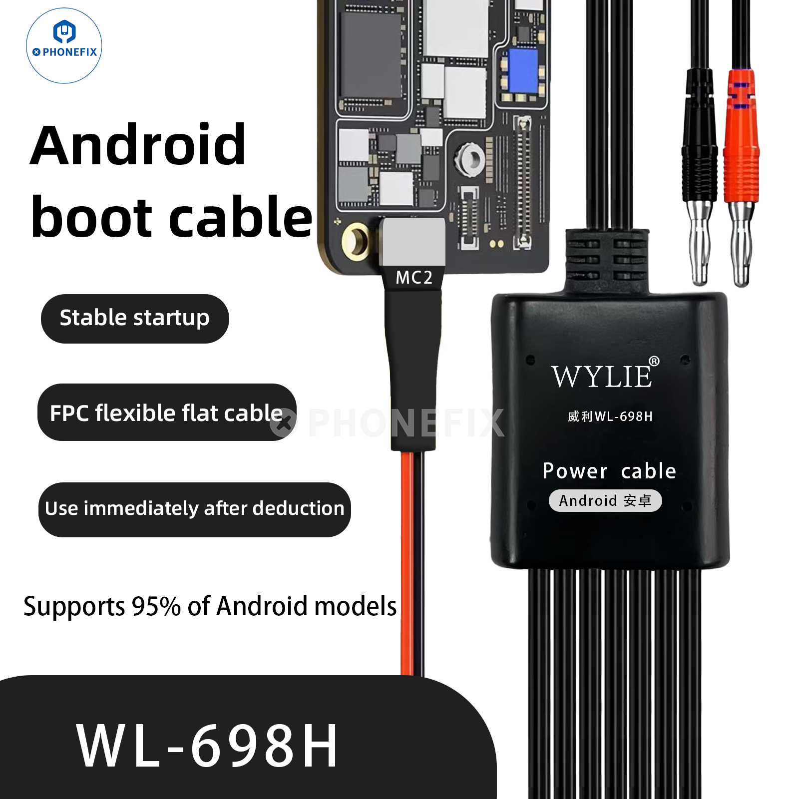 WYLIE WL-698H Android Phone Power Cable with Soft FPC Buckle
