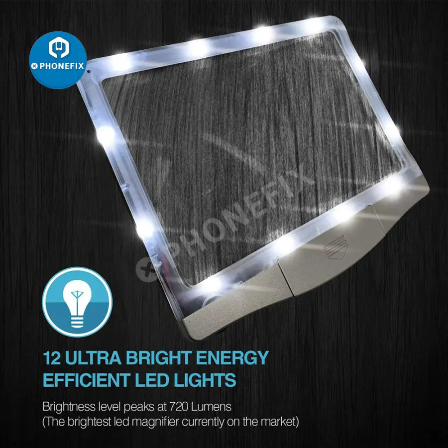 3X Ultra Bright LED Page Magnifier With Light For Reading/