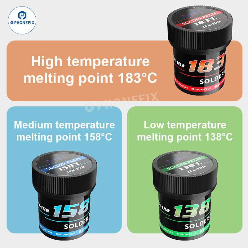 JTX Black Champion 138/158/183°C Solder Paste for Phone BGA IC Repair