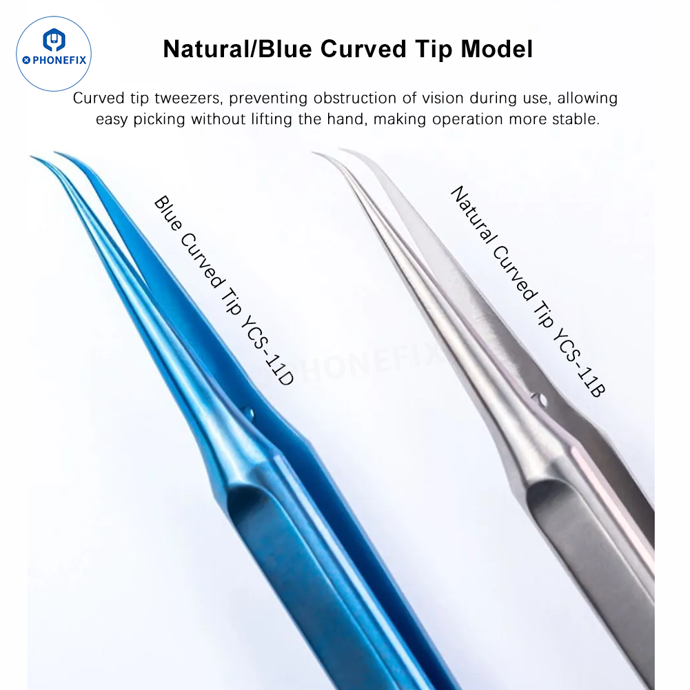 YCS Ultra-precision Titanium Straight Curved Tweezers