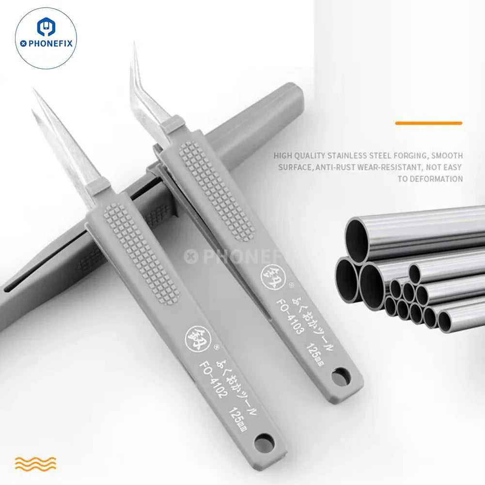 Stainless Steel Precision Tweezers Anti-static Sheathed Tweezers - CHINA PHONEFIX SHOP Team