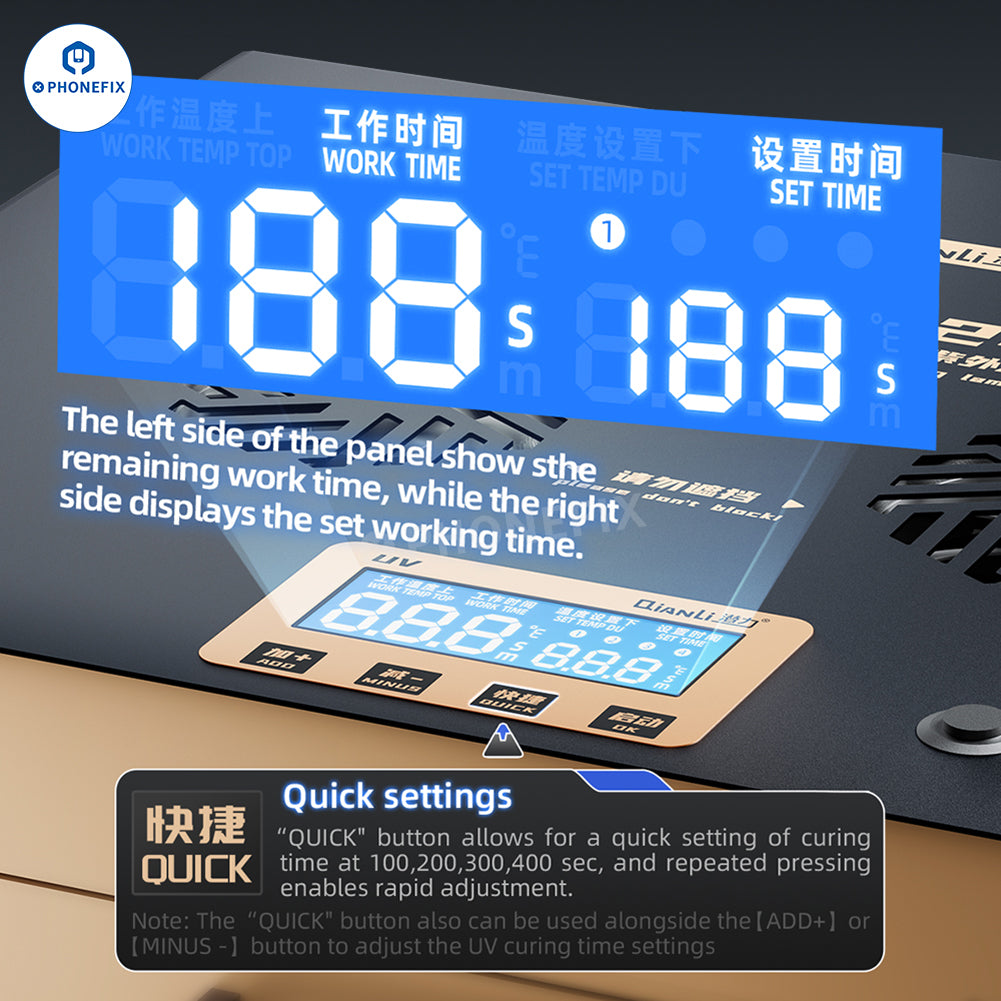 QIANLI UVX24 16-inch UV Curing Lamp Box For Phone Tablet Screens
