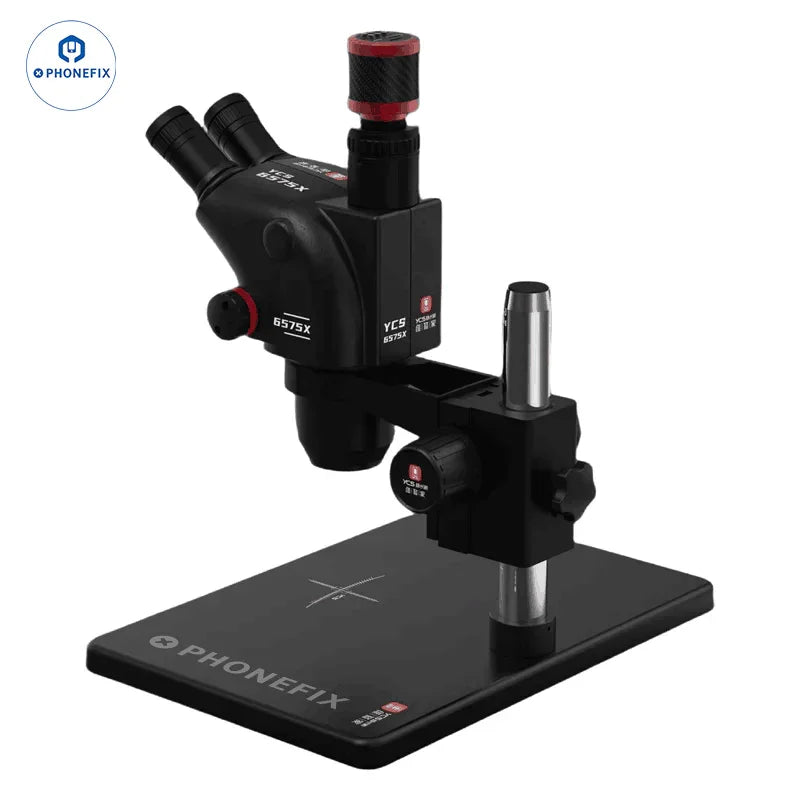 YCS 6575X 6.5X-75X Trinocular Microscope X80 4K Camera