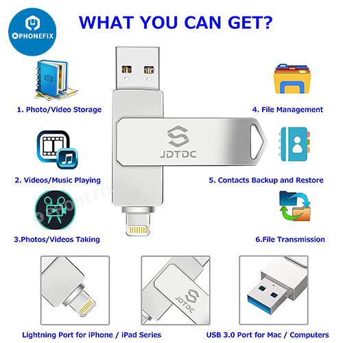 64G-1TB USB Flash Drive Photo Stick For iPhone iPad Memory Upgrade - CHINA PHONEFIX