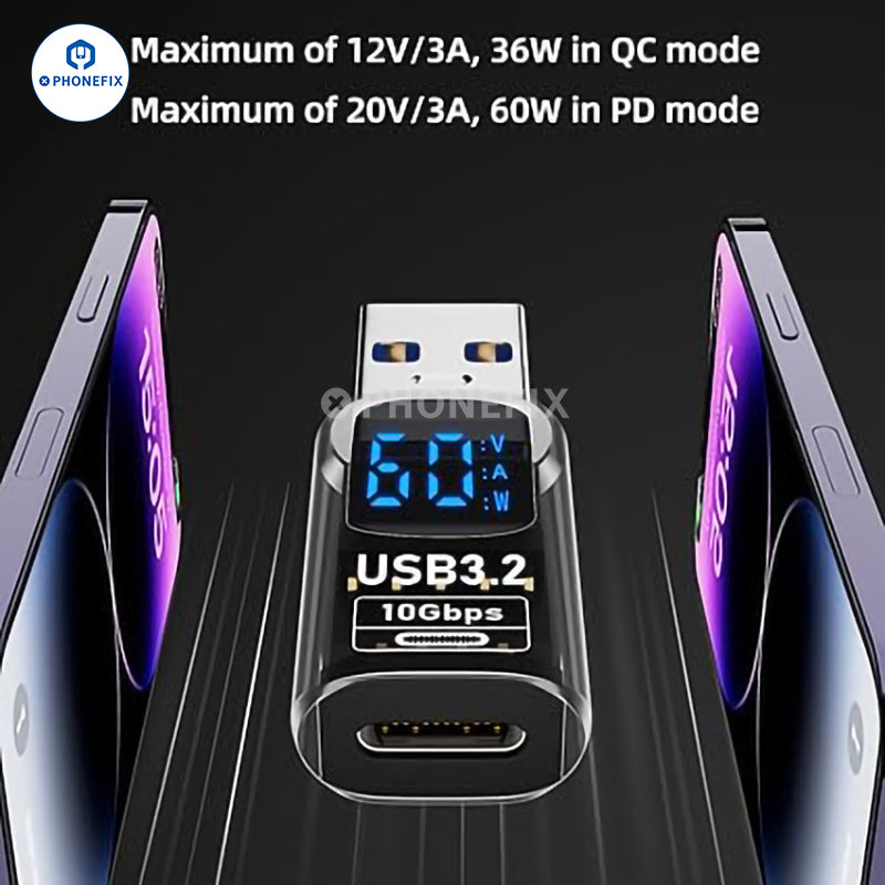 Digital Display Type-C USB 3.2 Mobile Phone Laptop Adapter