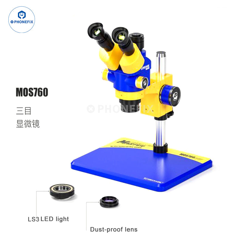 MECHANIC MOS760 MOS750 7X-60X Trinocular Stereo Microscope