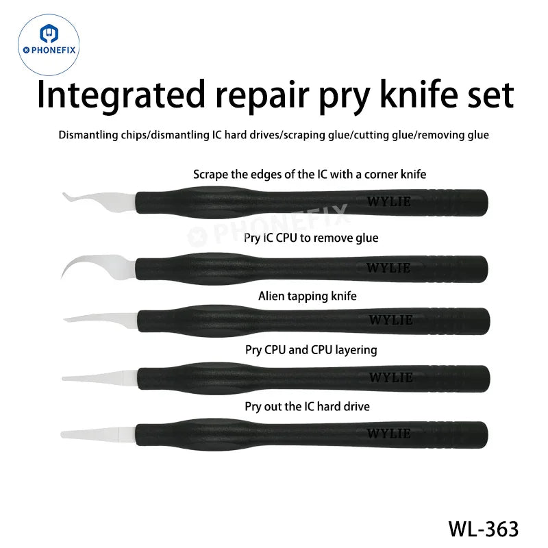 WYLIE WL-363 Integrated Rework Pry Knife 5-in-1 Set for Phone Repair - CHINA PHONEFIX SHOP Team
