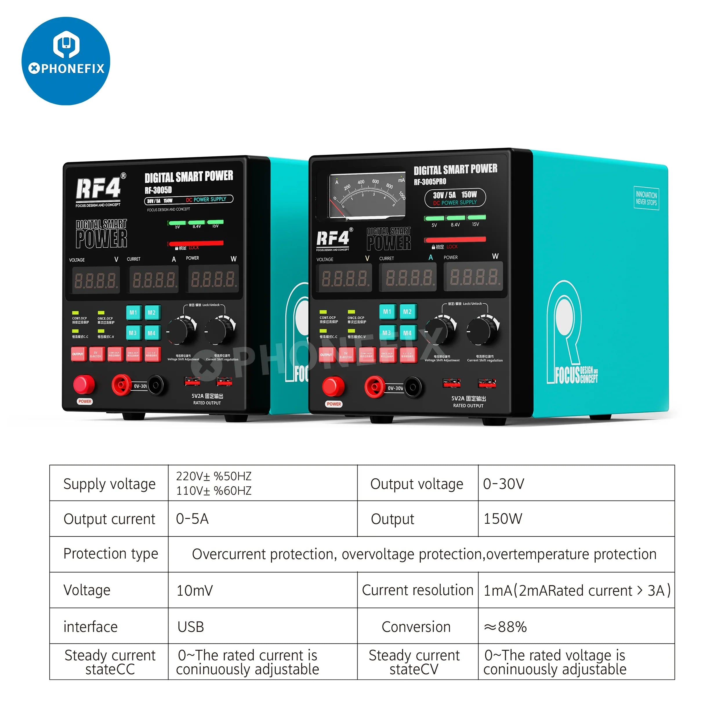 RF4 3005D 3005PRO Digital Smart DC Power Supply 30V 5A 150W - CHINA PHONEFIX SHOP Team