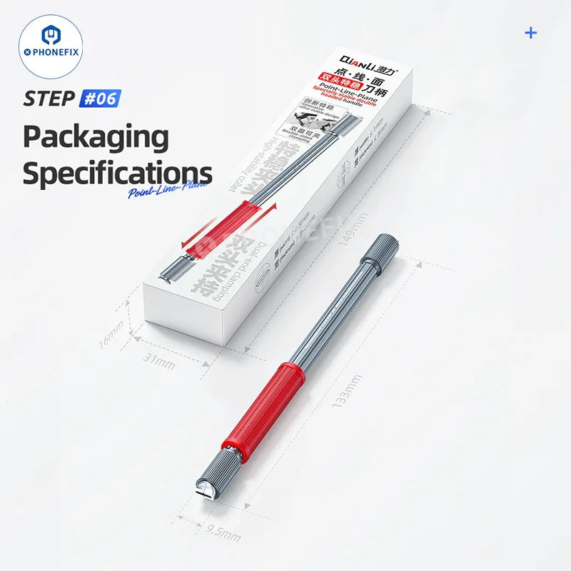 QianLi Dot-Line-Plane Double-ended Blade Handle for Phone Repair - CHINA PHONEFIX SHOP Team
