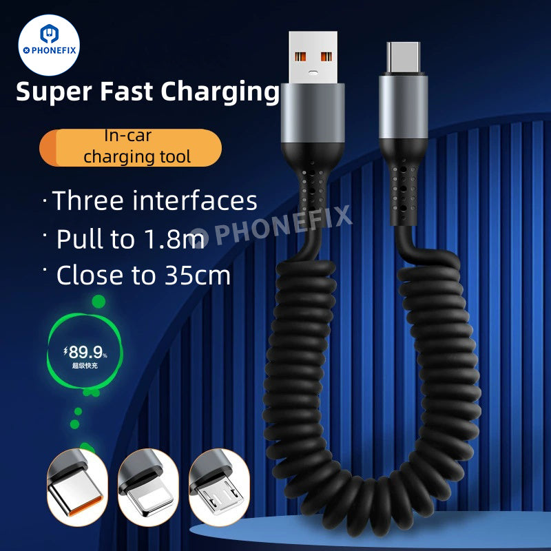 Car CarPlay Super Fast Charging Cable USB Type-C Lightning Data Cord